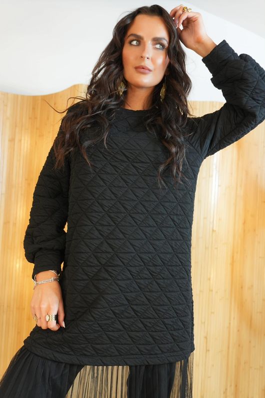 Oscar Eliza Tulle Jumper Dress Black 